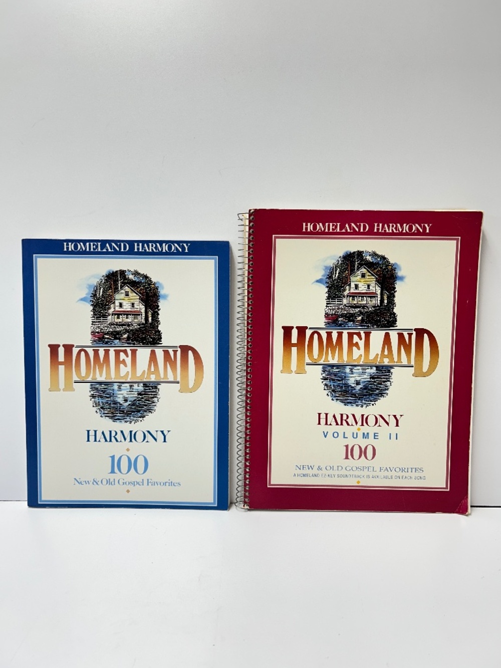 Homeland Harmony 100 Volume I and II New Old Gospel Favorites Spiral Bound